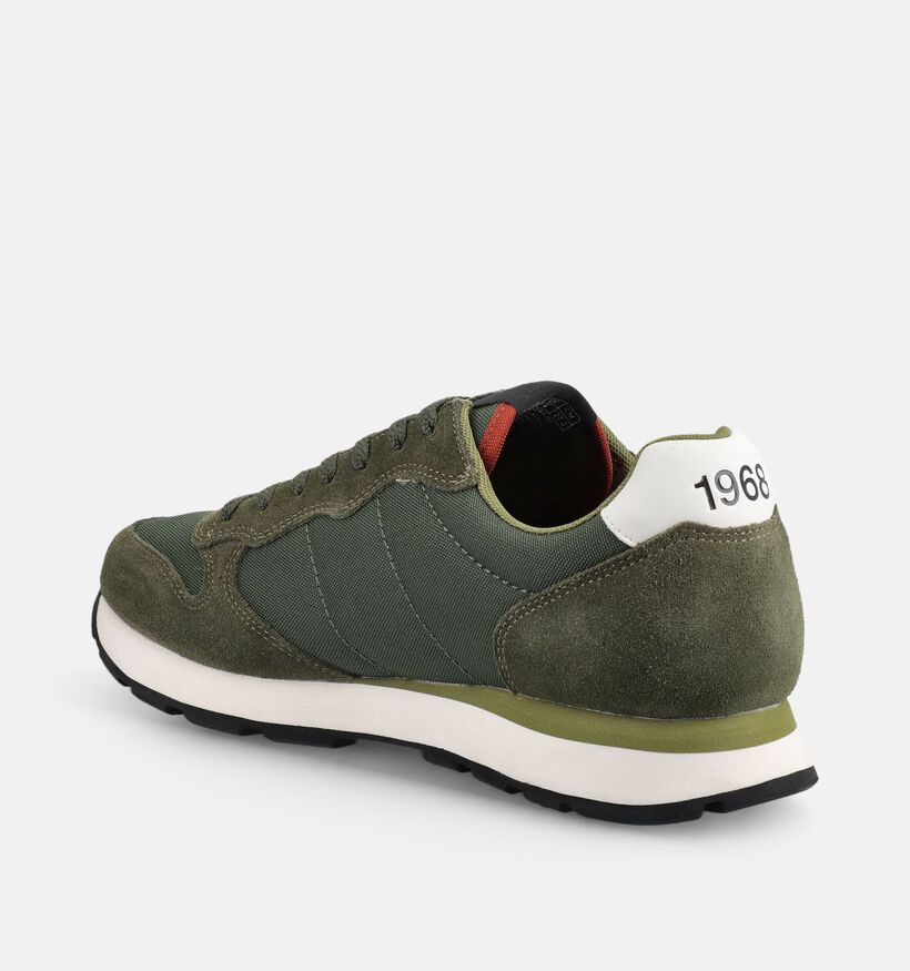 Sun68 Tom Solid Chaussures plates en Vert kaki pour hommes (379395) - pour semelles orthop&eacute;diques