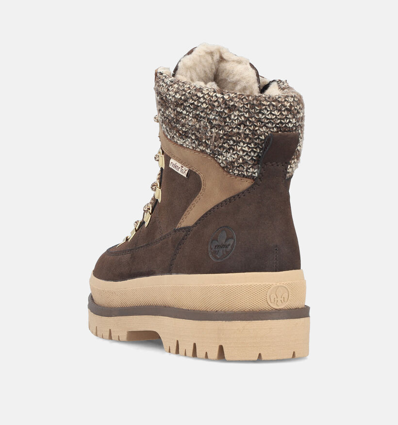 Rieker Donkerbruine Boots met Veters voor dames (379874) - geschikt voor steunzolen