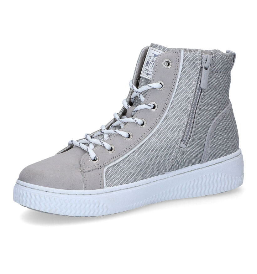 Mustang Grijze Hoge Sneakers voor dames (305310) - geschikt voor steunzolen