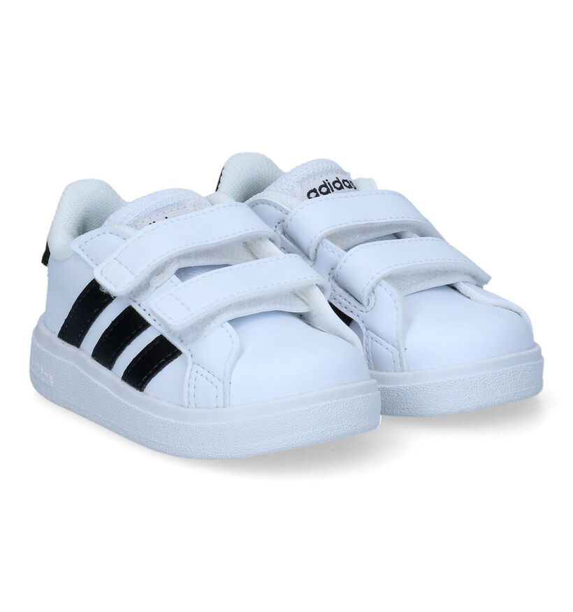 adidas Grand Court 2.0 Baskets en Blanc pour garçons, filles (314998) - pour semelles orthopédiques