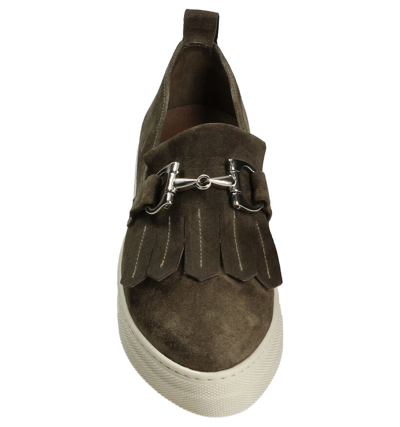 Louisa Chaussures slip-on en Vert en daim (185280)