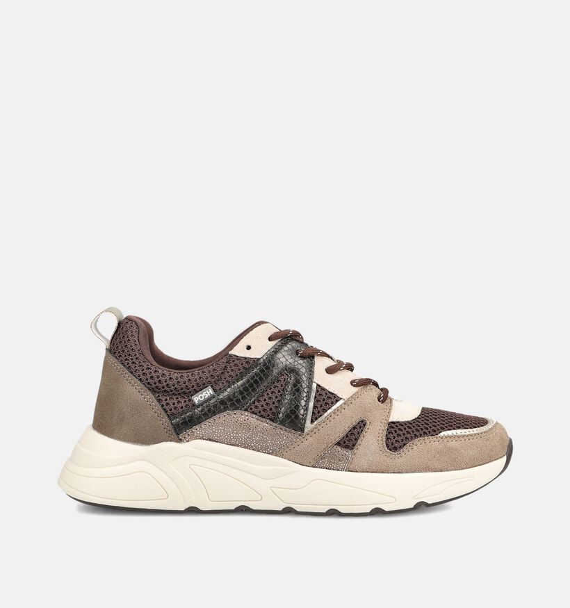 Posh by Poelman Taupe Sneakers voor dames (378629) - geschikt voor steunzolen