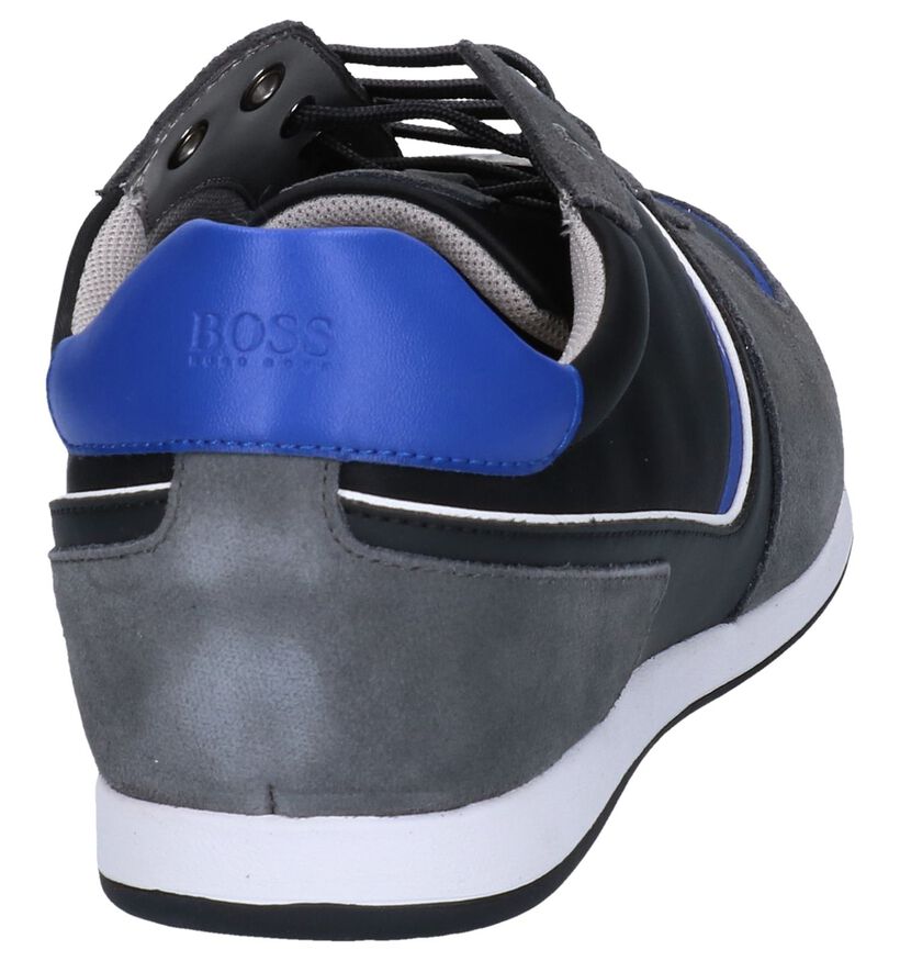 Grijze Hugo Boss Glaze Low Veterschoenen in stof (251617)