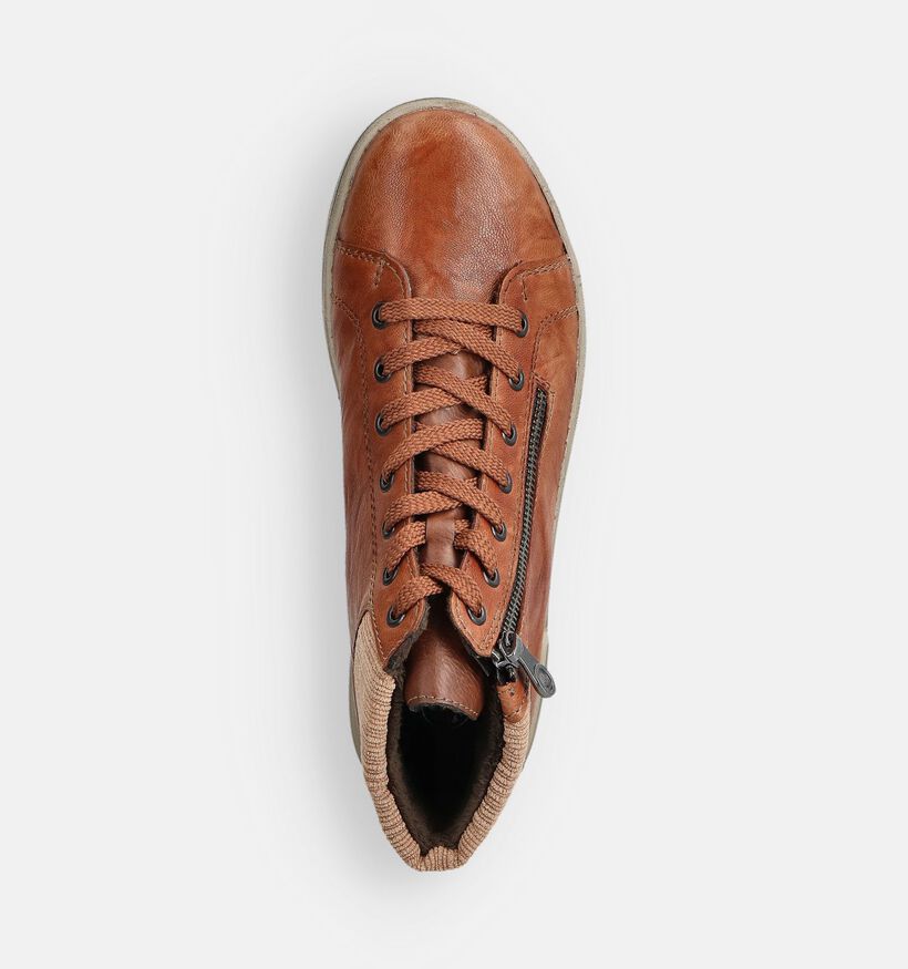 Rieker Cognac Hoge Sneakers voor dames (363557) - geschikt voor steunzolen