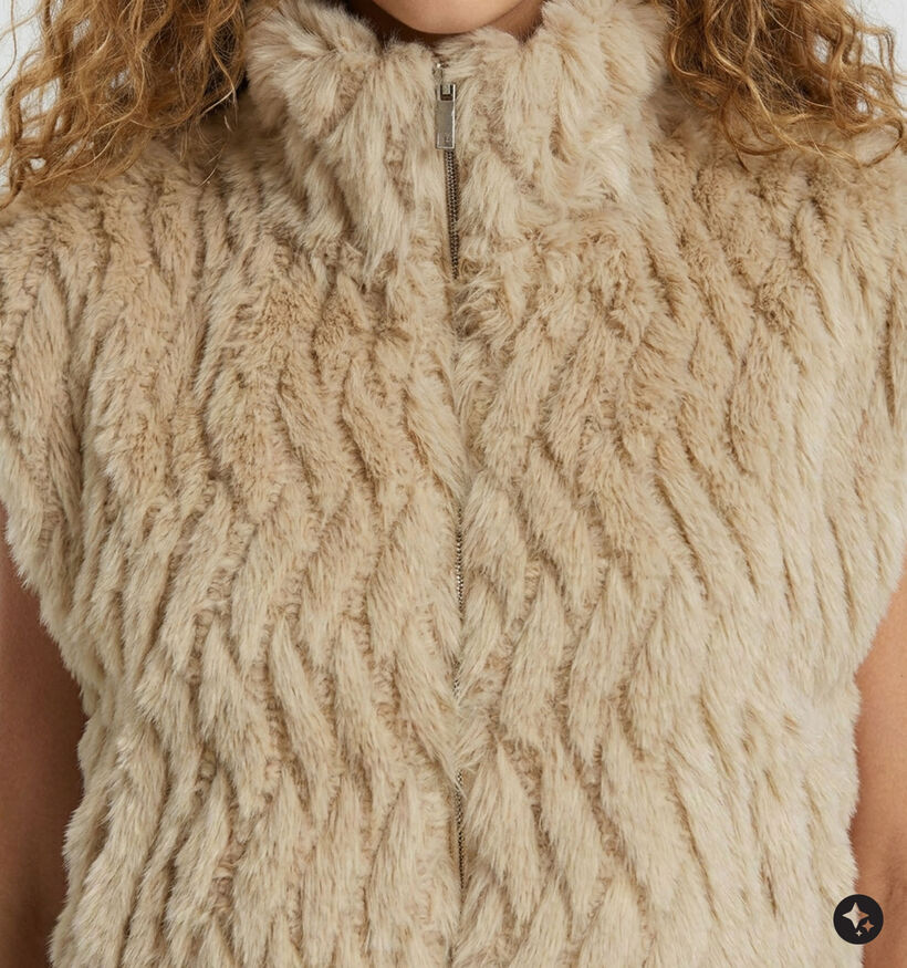 Desires Pam Faux Fur Beige Vest voor dames (376873)
