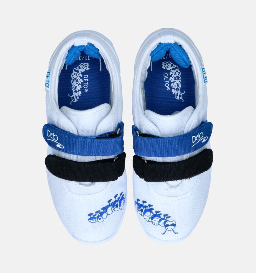 Deto Witte Turnpantoffels met Velcro voor jongens (310450) - geschikt voor steunzolen