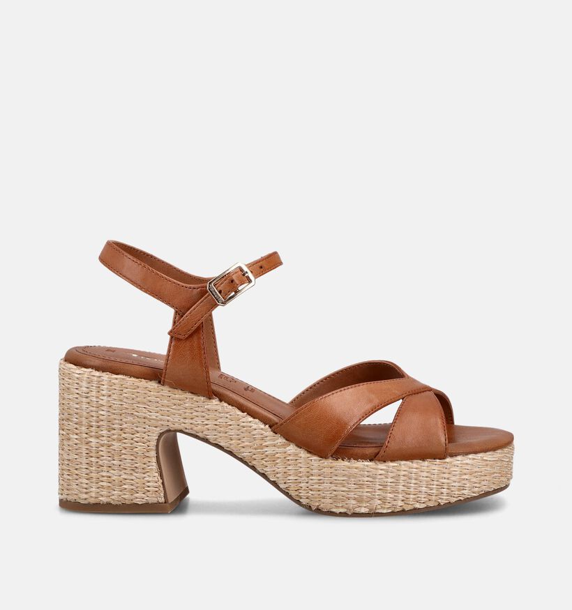 Tamaris ANTISlide Sandales &agrave; talons en Cognac pour femmes (371693)