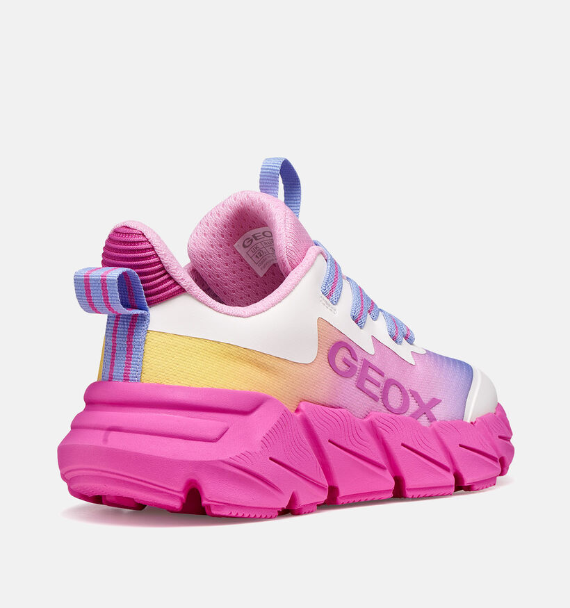 Geox Flexyper Baskets basses en Rose pour filles (368438) - pour semelles orthop&eacute;diques