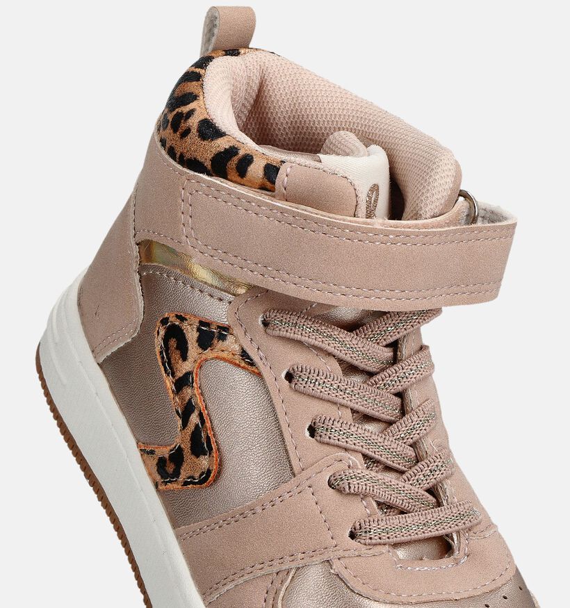 Milo & Mila Baskets hautes Leopard en Rose pour filles (379103)