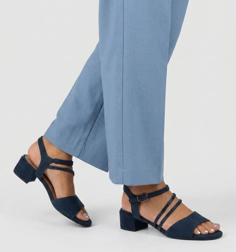 Marco Tozzi Sandales &agrave; talons en Bleu fonc&eacute; pour femmes (371856)