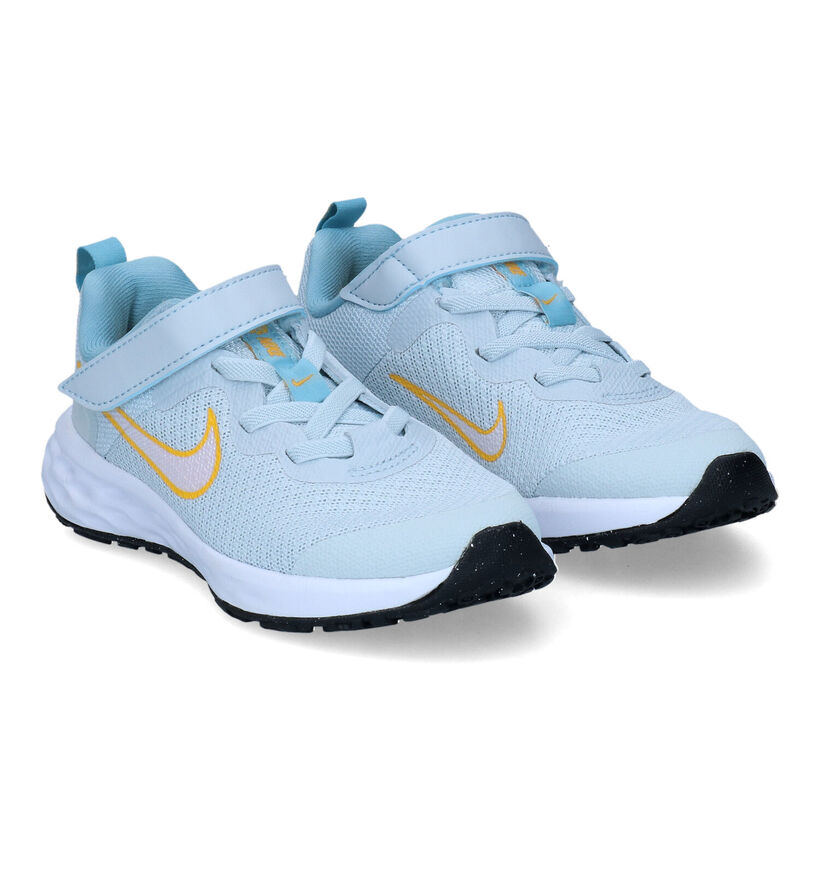 Nike Revolution Baskets en Bleu en simili cuir (309003)