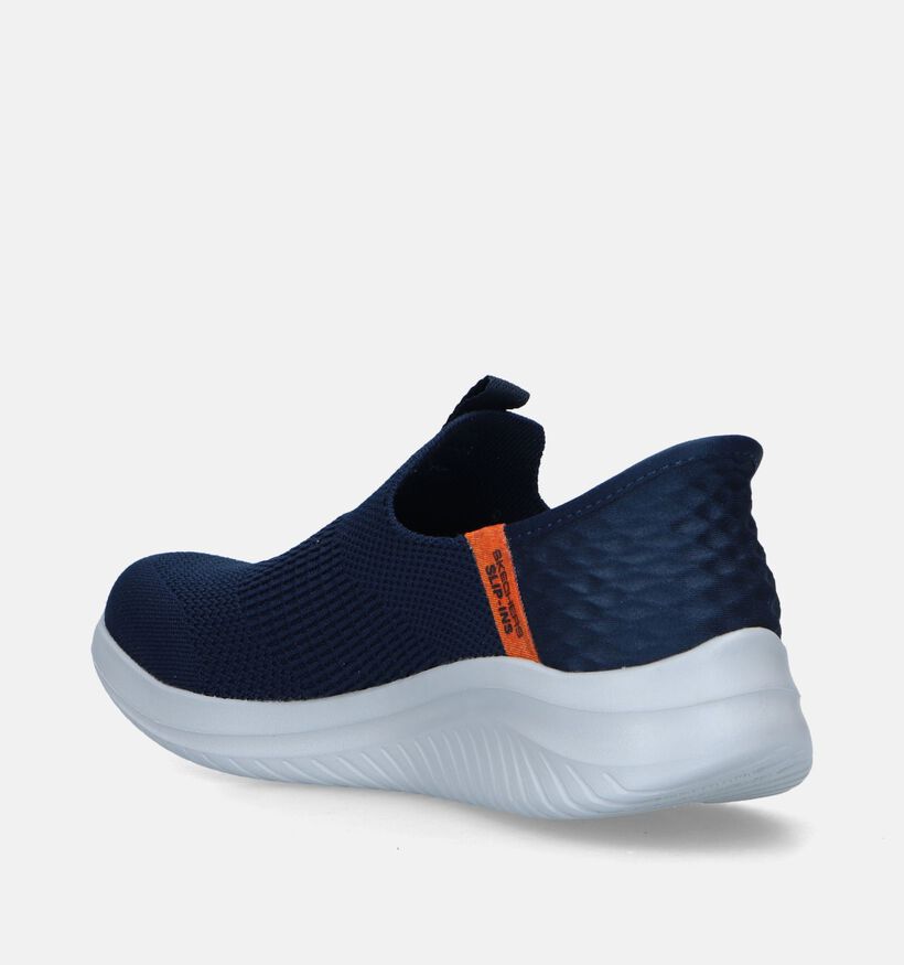 Skechers Ultra Flex 3.0 Smooth Step Blauwe Slip-on Sneakers voor jongens, meisjes (367532)