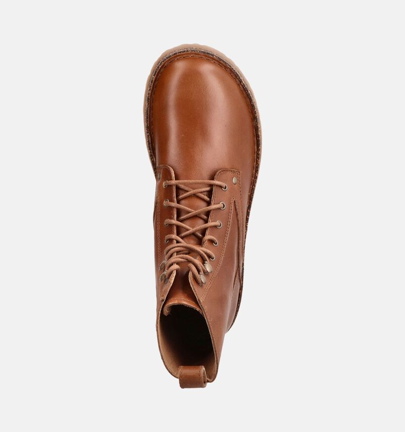 Birkenstock Bryson Leather Boots &agrave; lacets en Cognac pour hommes (377031) - pour semelles orthop&eacute;diques