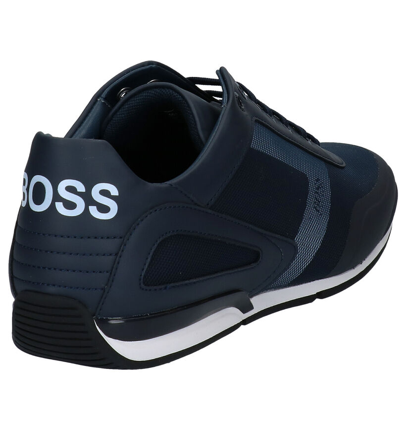 Hugo Boss Saturn Blauwe Veterschoenen in kunstleer (281667)