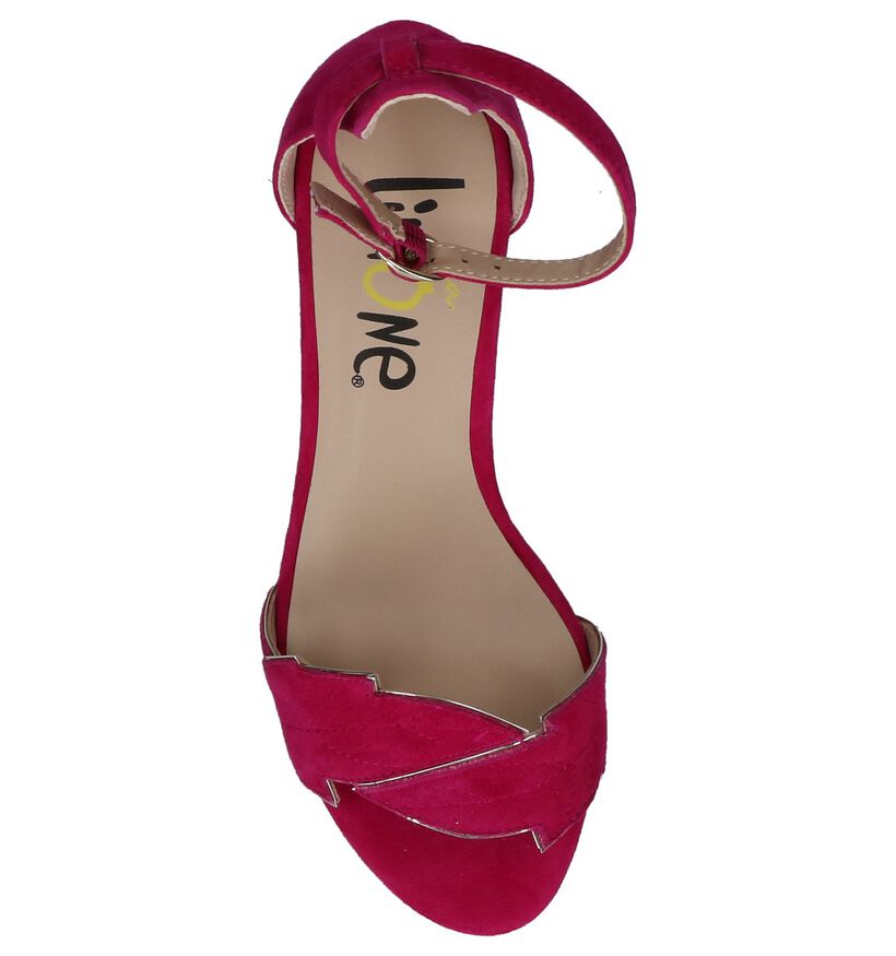 Fuchsia Geklede Sandalen Via Limone in daim (221385)