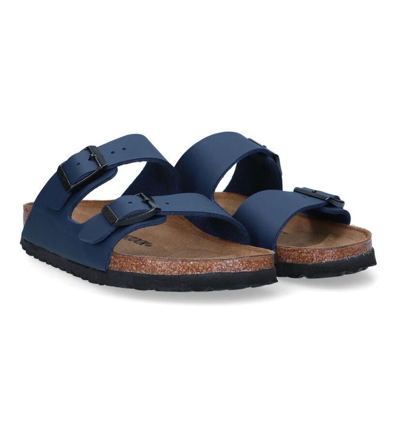 Birkenstock Arizona Birko Flor Nu-pieds en Noir pour garçons (338071)