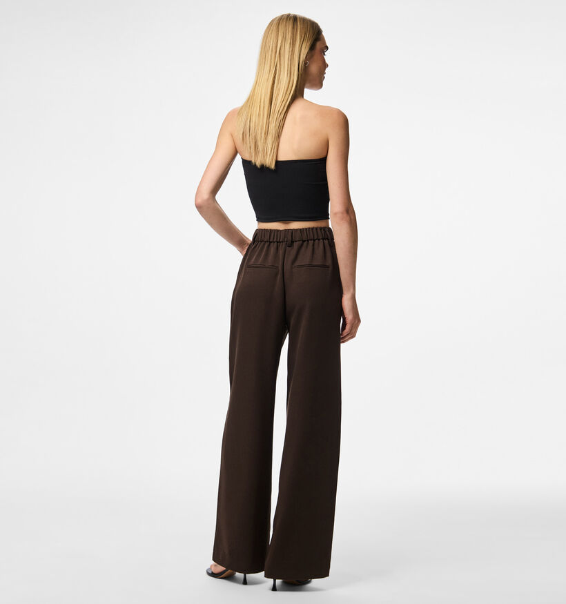 Pieces Kamil Bruine High waist geklede broek L32 voor dames (362267)