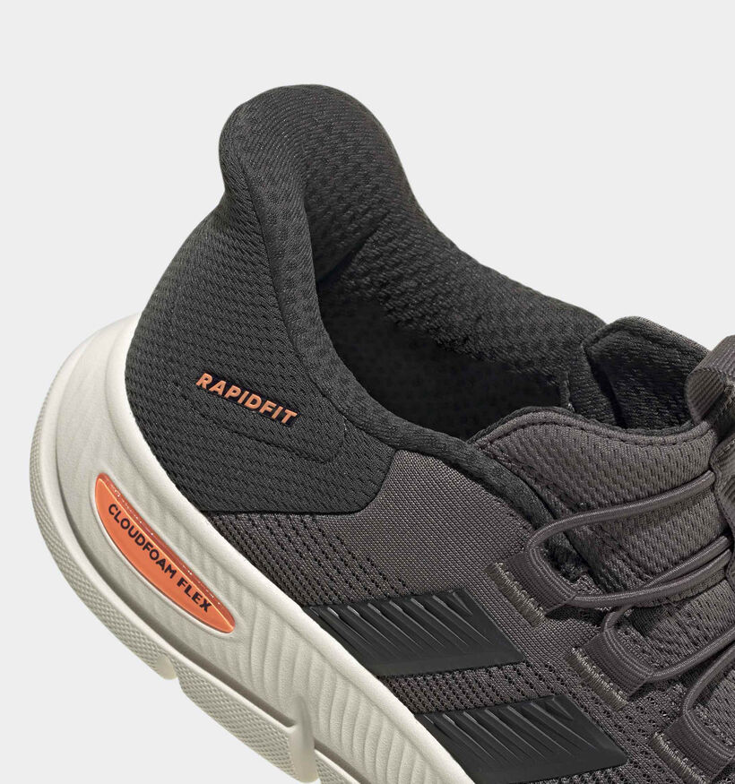 adidas Cloudfoam Flex Rapidfit Baskets basses en Gris fonc&eacute; pour hommes (372728) - pour semelles orthop&eacute;diques