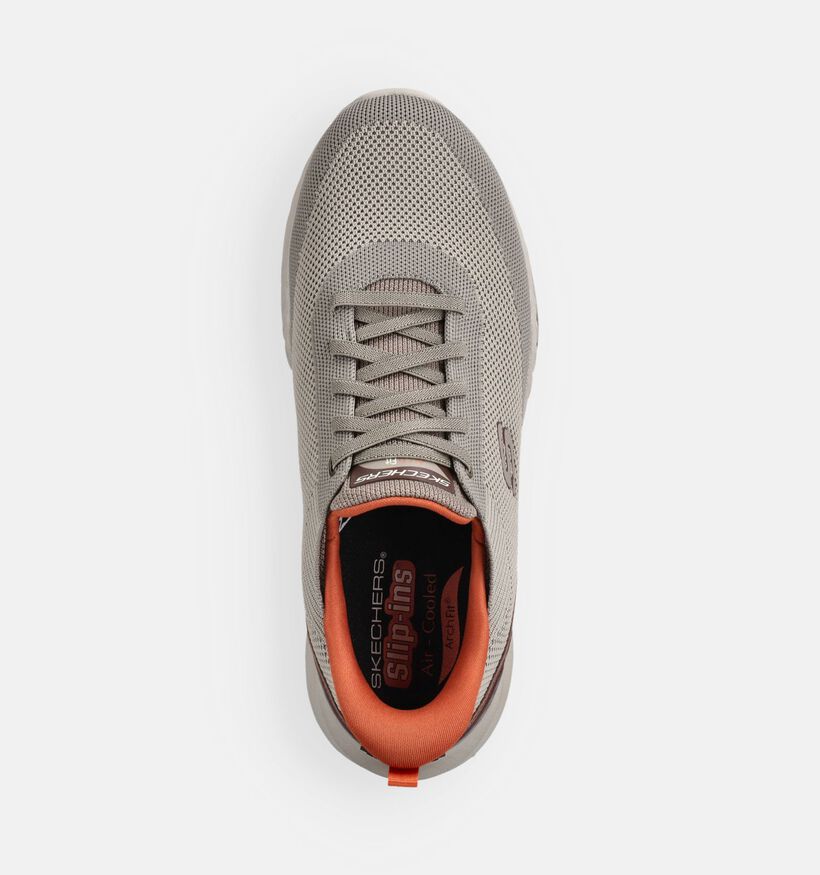 Skechers Arch Fit Orvan Baskets basses en Taupe pour hommes (371057) - pour semelles orthop&eacute;diques