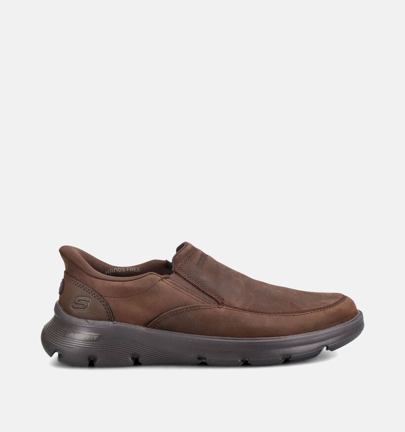 Skechers Arch Fit Garza Slip-ins en Brun fonc&eacute; pour hommes (379524)