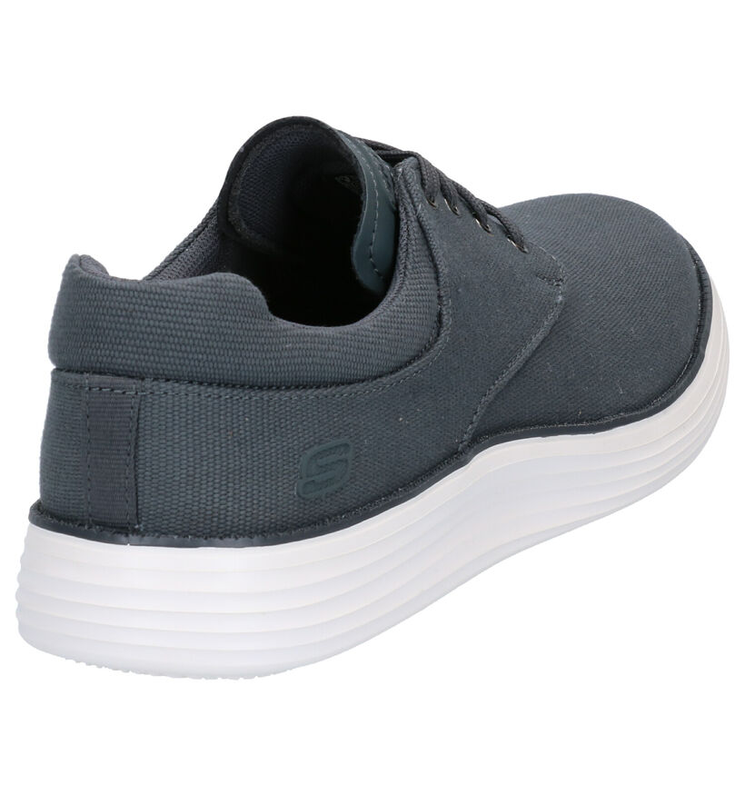 Skechers Status 2.0 Zwarte Veterschoenen in stof (272799)