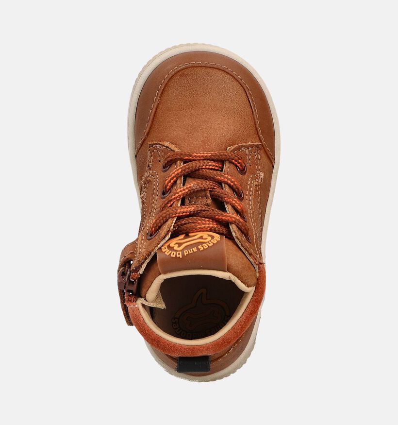 STONES and BONES Nipo Chaussures hautes en Cognac pour garçons (361975) - pour semelles orthopédiques