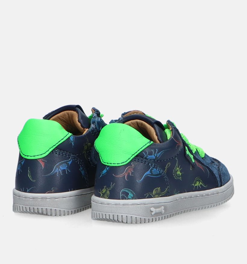 STONES and BONES Naro Blauwe Babyschoenen met dino's voor jongens (329453) - geschikt voor steunzolen