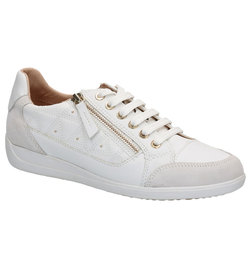 Geox Myria Chaussures à Lacets en Blanc en cuir (266837)