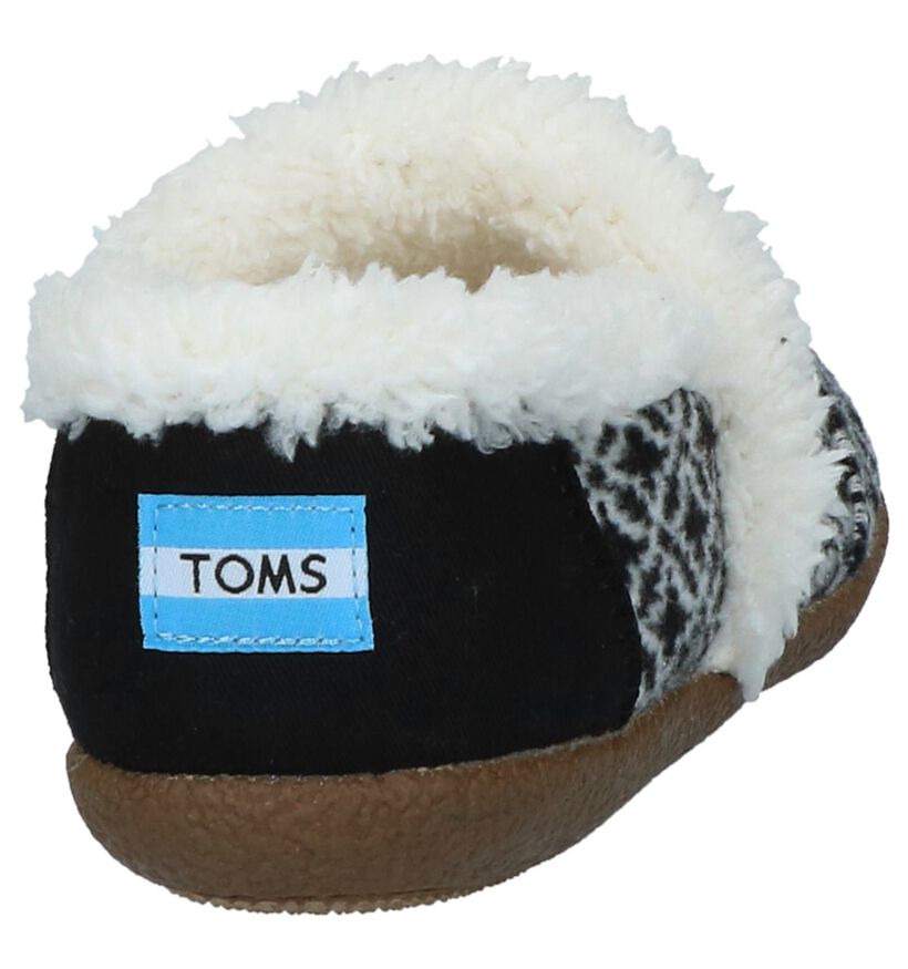 Zwart/Witte Pantoffels Toms House Slipper in stof (230800)