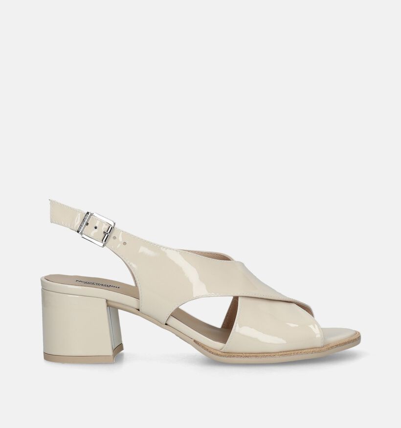 NeroGiardini Sandales avec talon carré en Beige pour femmes (340687)