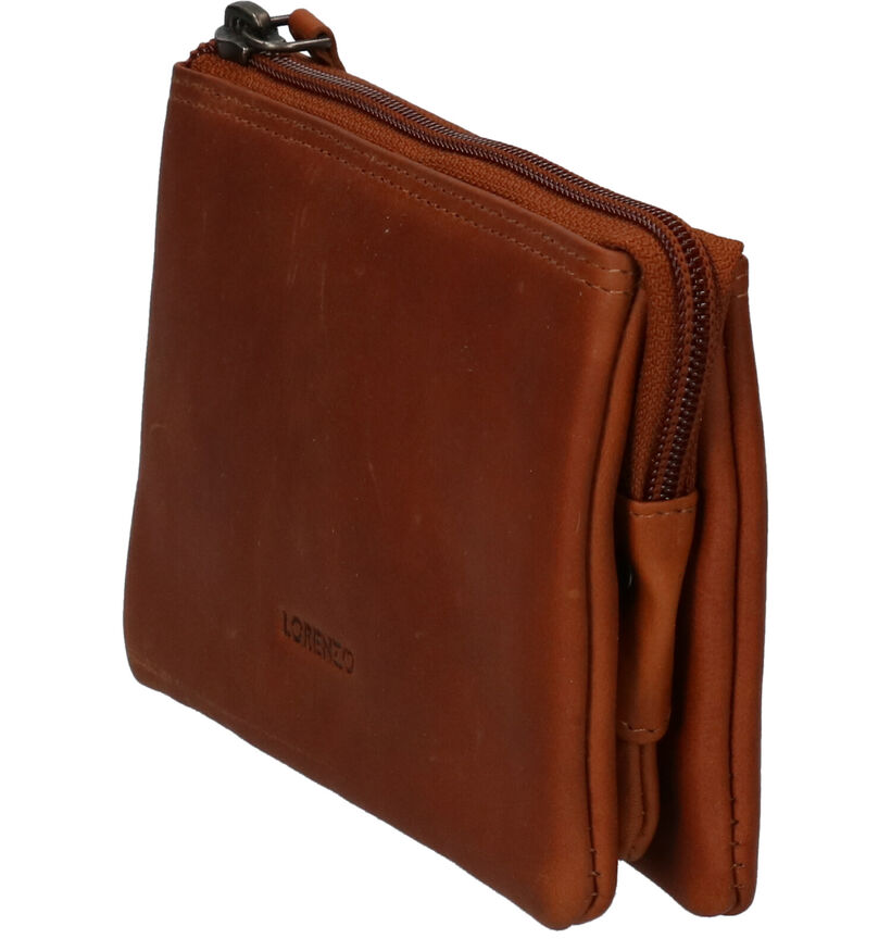 Euro-Leather Porte-monnaie zippé en Cognac pour femmes (343451)