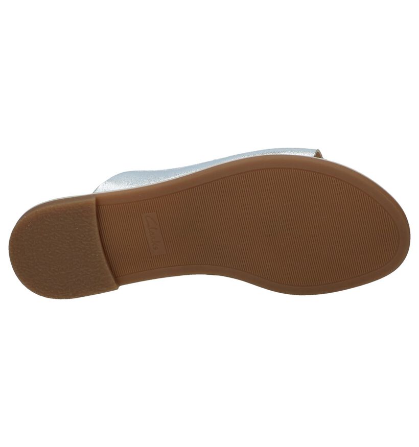 Zilveren Slippers Clarks Bay Petal in leer (241582)