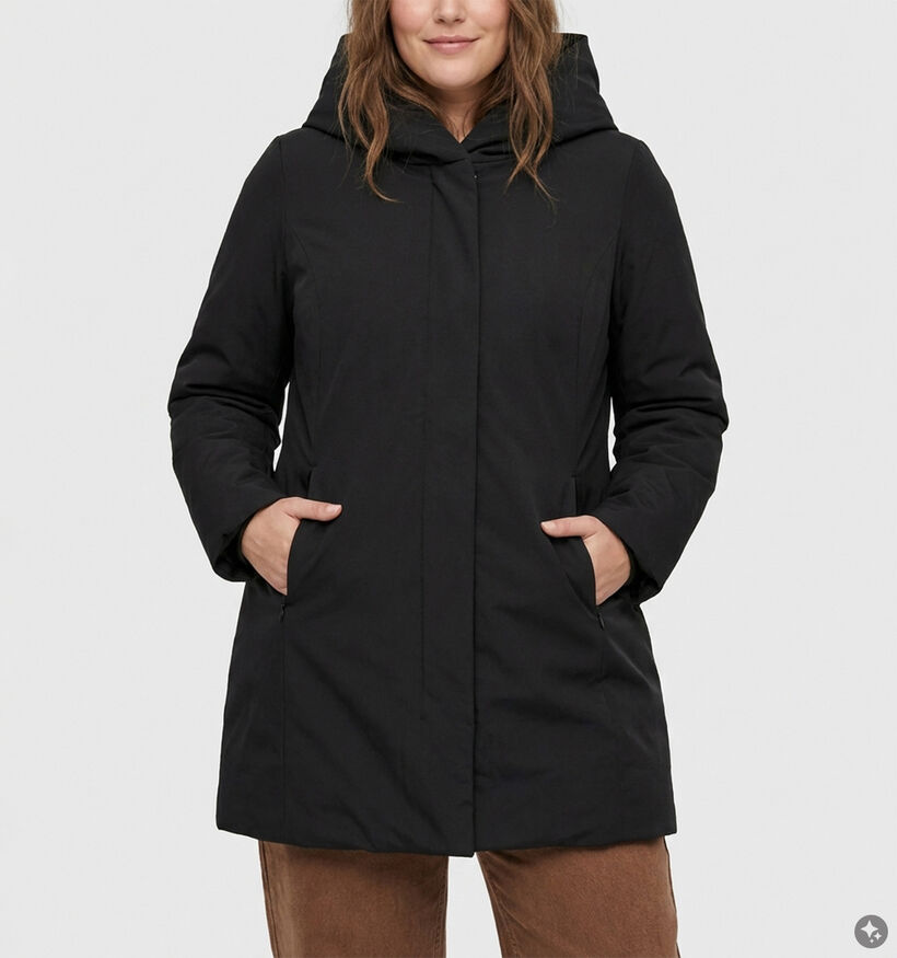 Vero Moda Curve Softshell Dona Zwarte Lange Jas voor dames (378123)