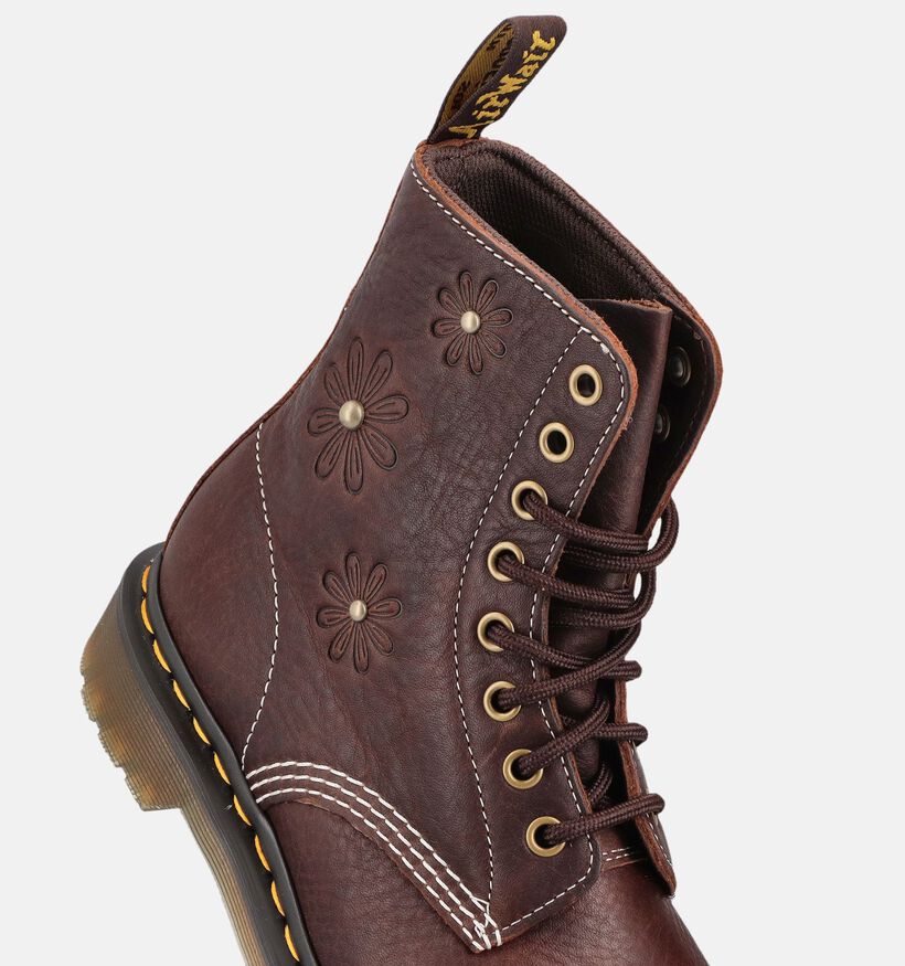 Dr. Martens 1460 Pascal Flower 8 Eye Bottines en Brun pour femmes (367507)