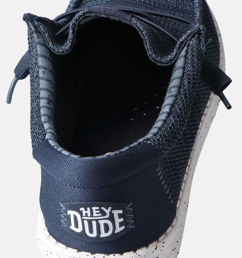 HEYDUDE Wally Stretch Sox Blauwe Mocassins voor heren (353482) - geschikt voor steunzolen