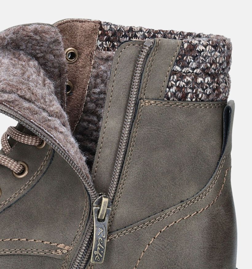 Relife Boots à lacets en Vert kaki pour femmes (349218)