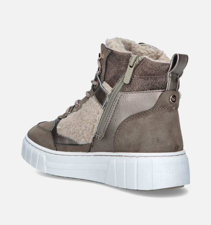 Mustang Baskets montantes en Taupe pour femmes (347281)
