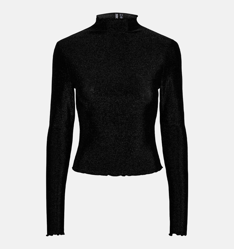 Pieces Sandra T-shirt manches longues en Noir pour femmes (348359)