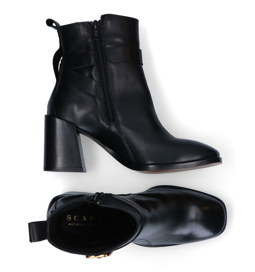 Scapa Bottines à talons en Noir en cuir (297971)