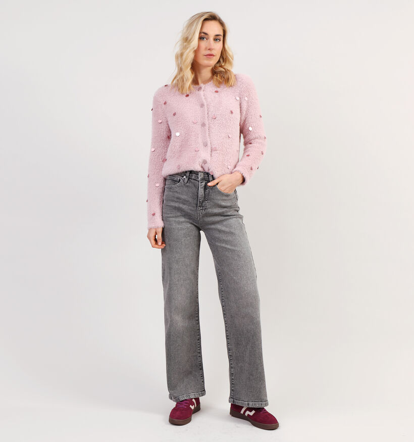 SISTERS POINT Owi Grijze Straight leg jeans voor dames (355142)