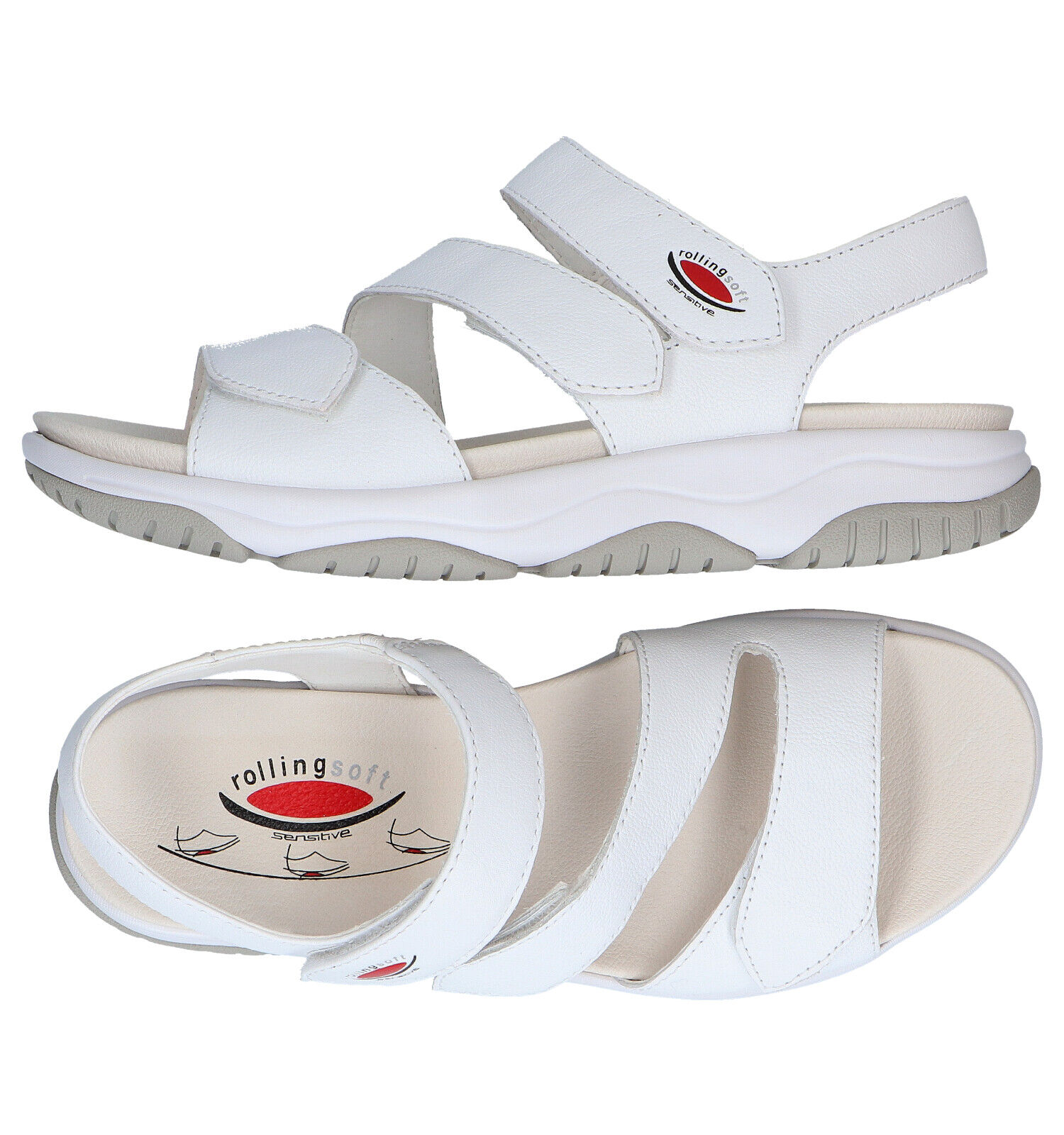 Gabor Rollingsoft Witte Sandalen Dames Sandalen Online op TORFS.BE