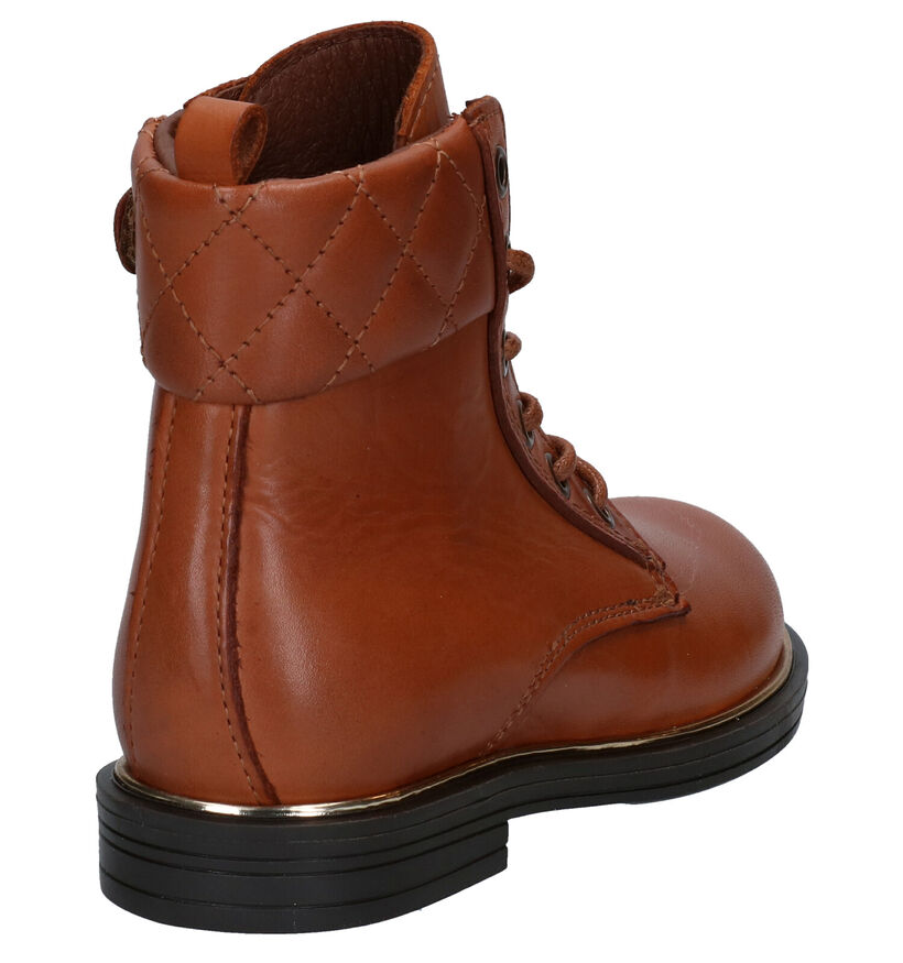 Milo & Mila Cognac Bottines in leer (281059)