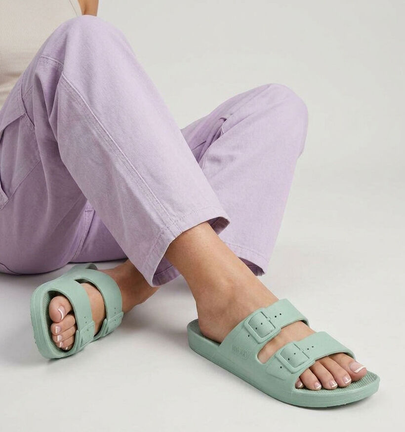 Freedom Moses Original Basic Lichtgroene Slippers voor dames (370848)