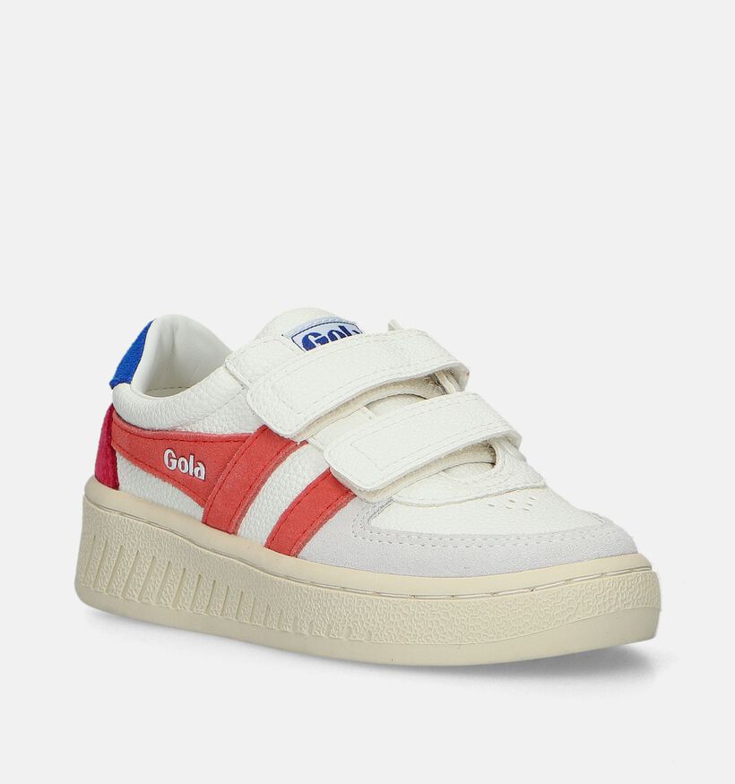 Gola Grandslam Trident Strap Witte Sneakers voor meisjes (335711) - geschikt voor steunzolen