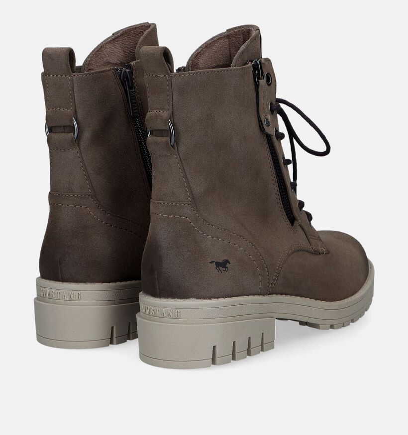 Mustang Boots à lacets en Taupe pour femmes (329645)