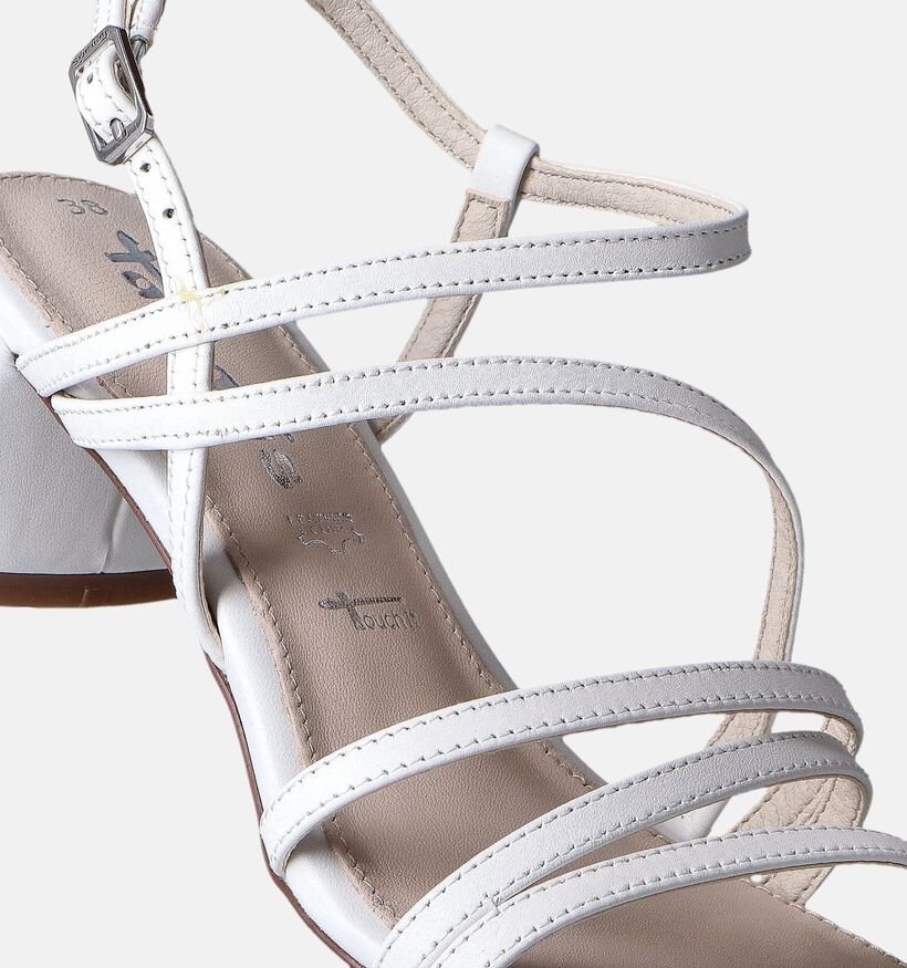 Tamaris Sandales avec talon carré en Blanc pour femmes (354442)