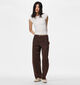Pieces Grace Donkerbruine Straight Leg Jeans voor dames (378349)