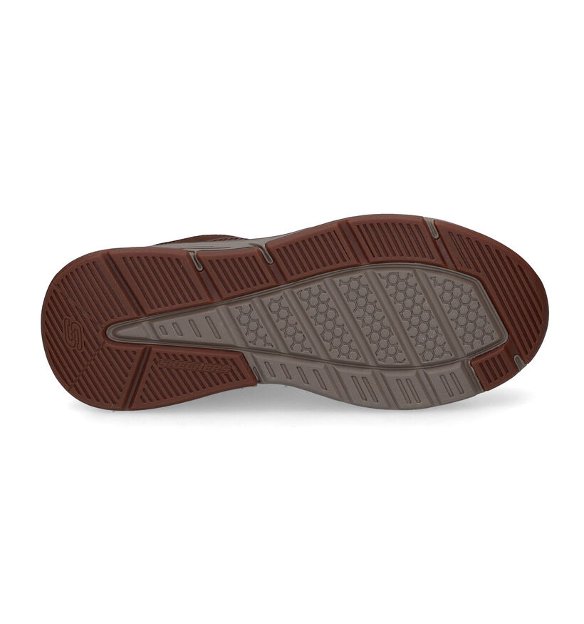 Skechers Benago Treno Relaxed Fit Bruine Veterschoenen in kunstleer (312699)