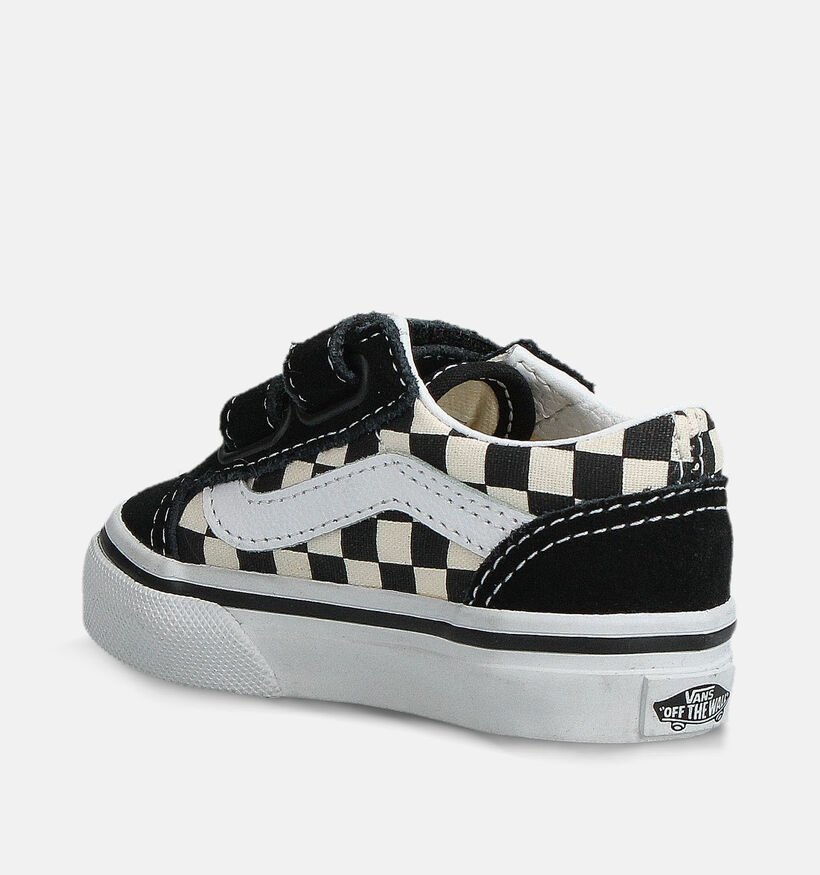Vans Old Skool Checkerboard Zwarte Sneakers voor meisjes, jongens (361018)