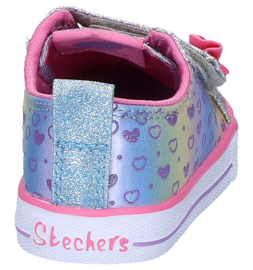 Roze Velcroschoenen Skechers Shuffle Lite Sparkly Hearts, , pdp